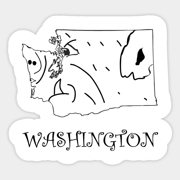 A funny map of Washington State Sticker by percivalrussell